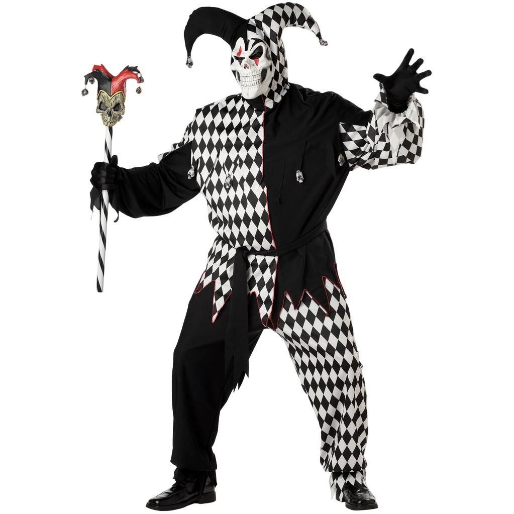 Evil Jester Checkered Adult Costume & Mask — Abracadabra NYC
