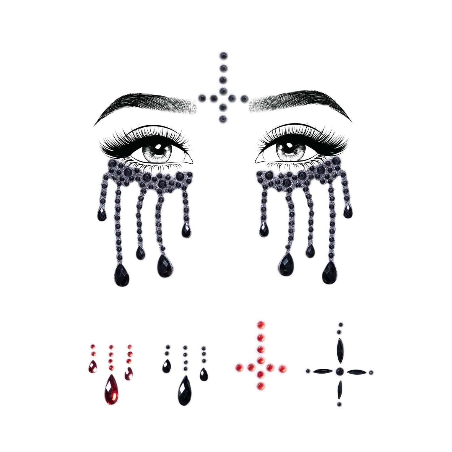 Possessed Nun Self-Adhesive Face Jewels — Abracadabra NYC